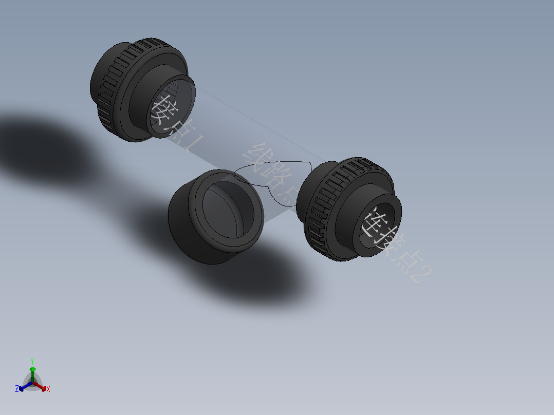 Y filter DN15 PN10 U-PVC正等轴测图