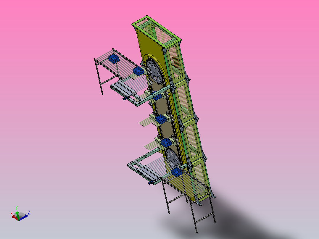 链式提升平台-三维sw+二维cad+设计说明书主视图