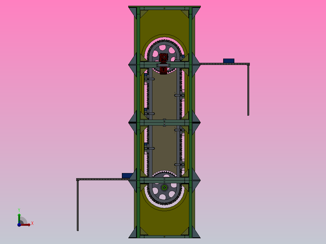链式提升平台-三维sw+二维cad+设计说明书前视图