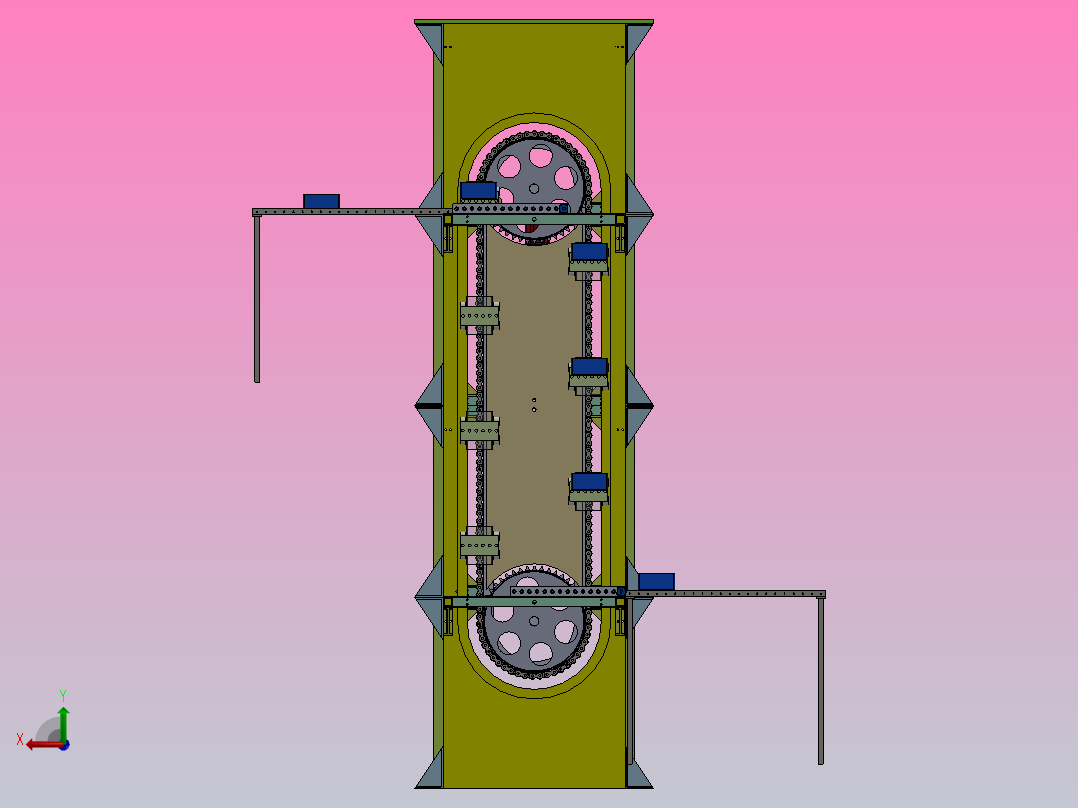 链式提升平台-三维sw+二维cad+设计说明书后视图