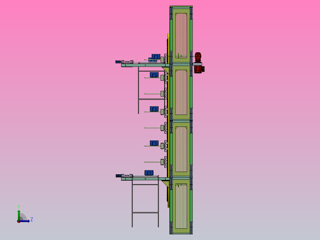 链式提升平台-三维sw+二维cad+设计说明书左视图