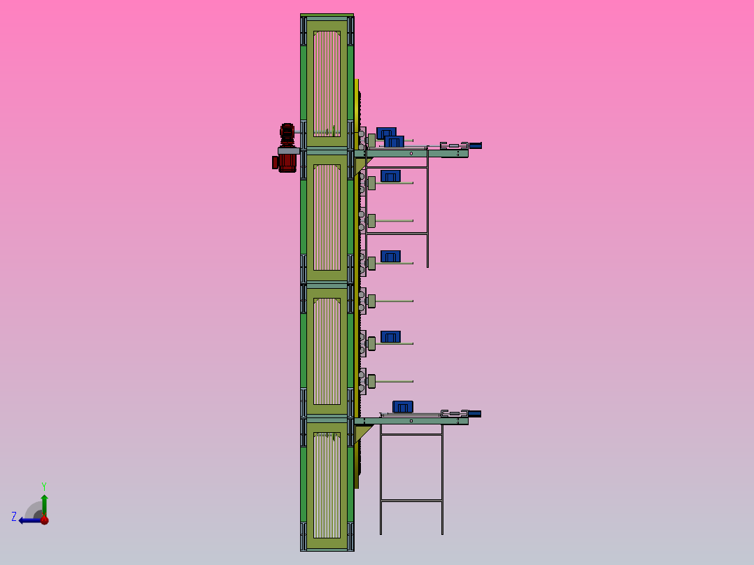 链式提升平台-三维sw+二维cad+设计说明书右视图