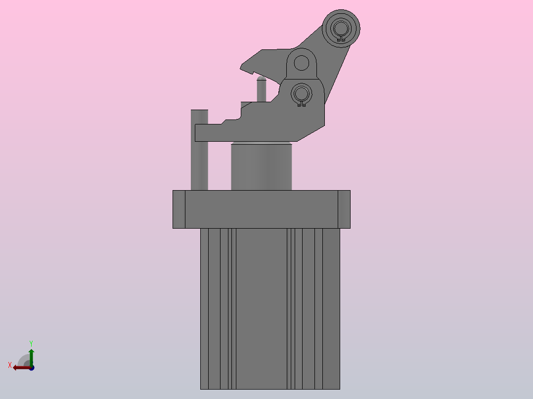 RS2H重载型止动气缸[RS2H50-30DL-无]后视图