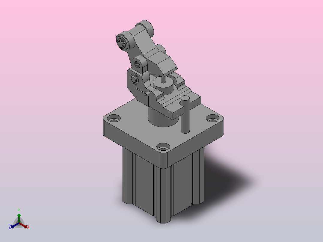 RS2H重载型止动气缸[RS2H50-30DL-无]正等轴测图