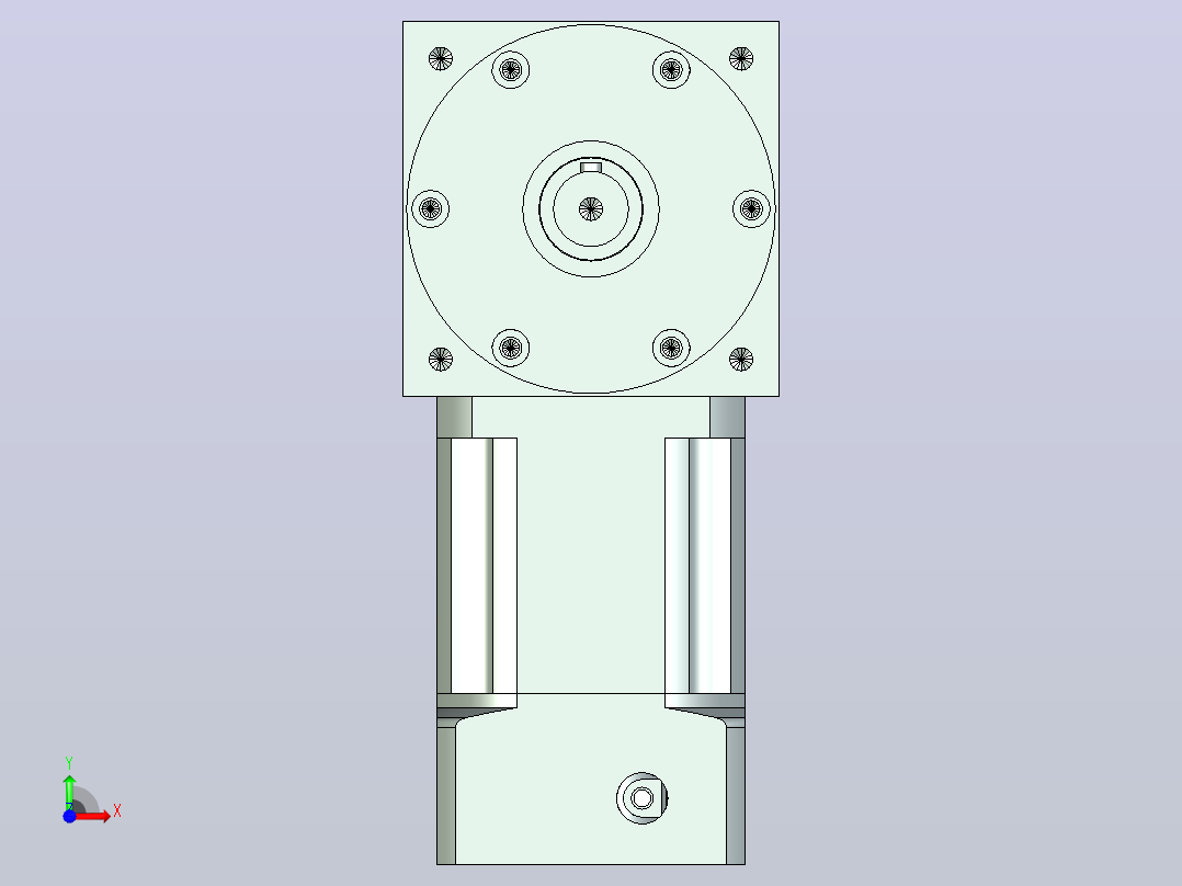 PW110双轴 PLX90-L2 19-70-90-M6 PW110转向器 双轴输出 带90 直齿 行星减速机前视图