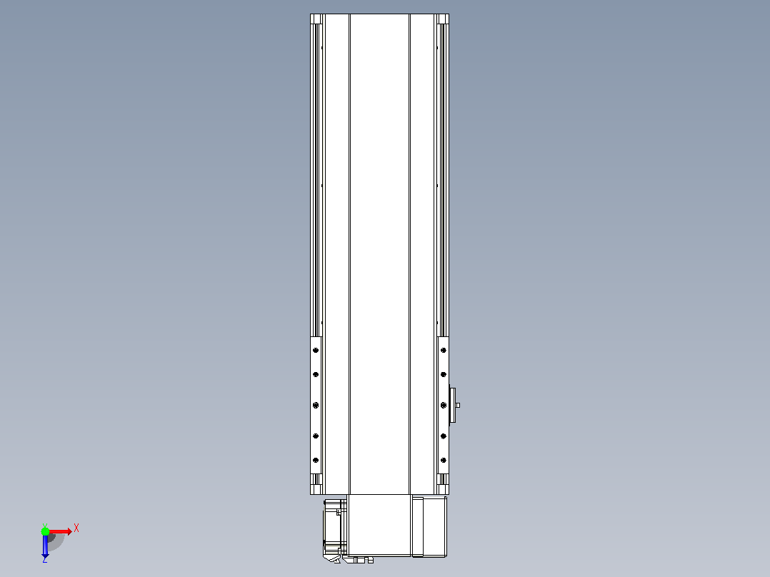 皮带直线轴半封闭可选导轨TPA-HNB-202D-140-L350-RP-Y-P75-N3俯视图