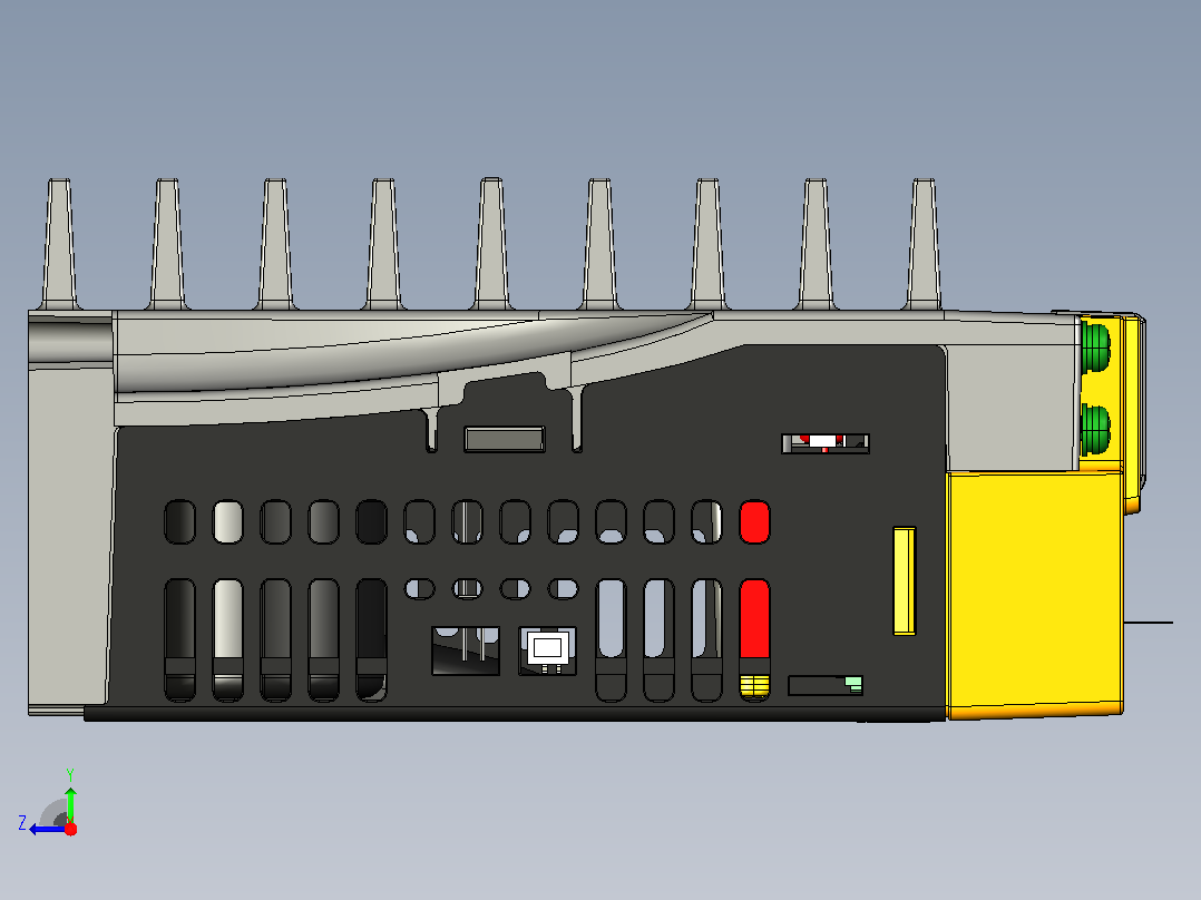 台达B2系列伺服驱动器3D模型（B2尺寸）右视图
