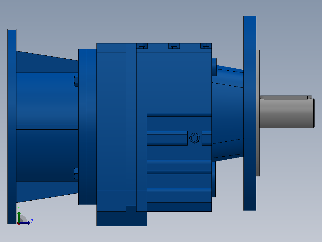 RF47ZP斜齿轮减速机RF47-3.83-M1-P90-Φ160左视图