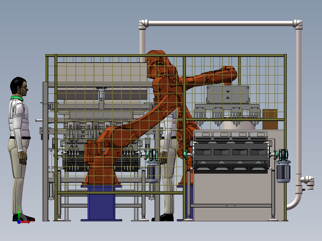 三明治汉堡包生产线前视图