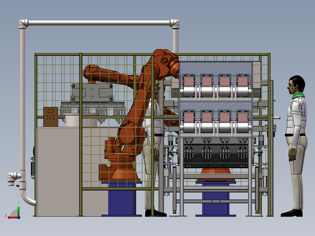三明治汉堡包生产线后视图