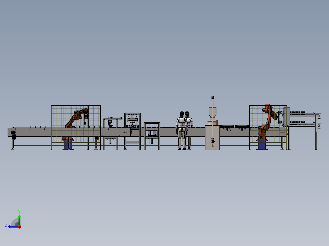 三明治汉堡包生产线右视图