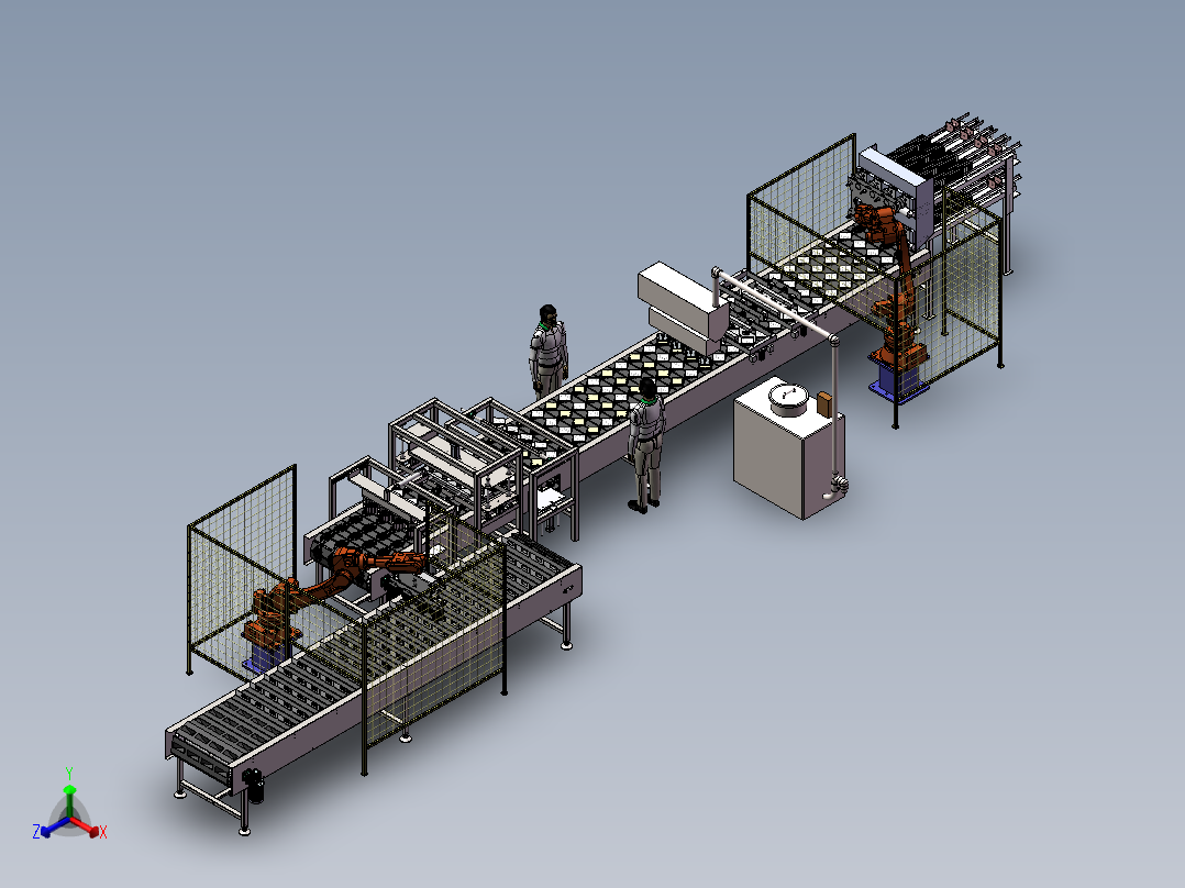 三明治汉堡包生产线正等轴测图