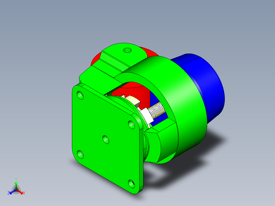一体式脚轮 福马脚轮3D模型
