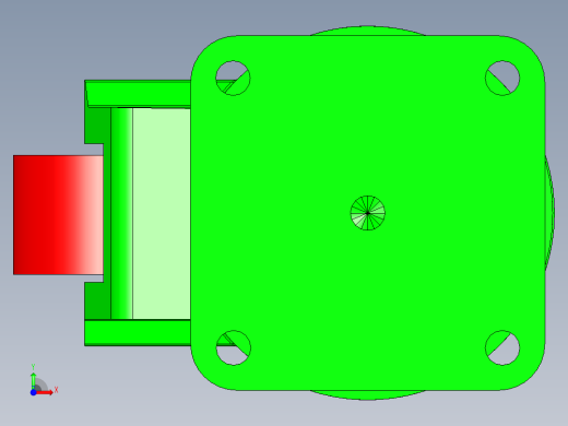 一体式脚轮 福马脚轮3D模型前视缩略图