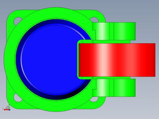 一体式脚轮 福马脚轮3D模型后视缩略图