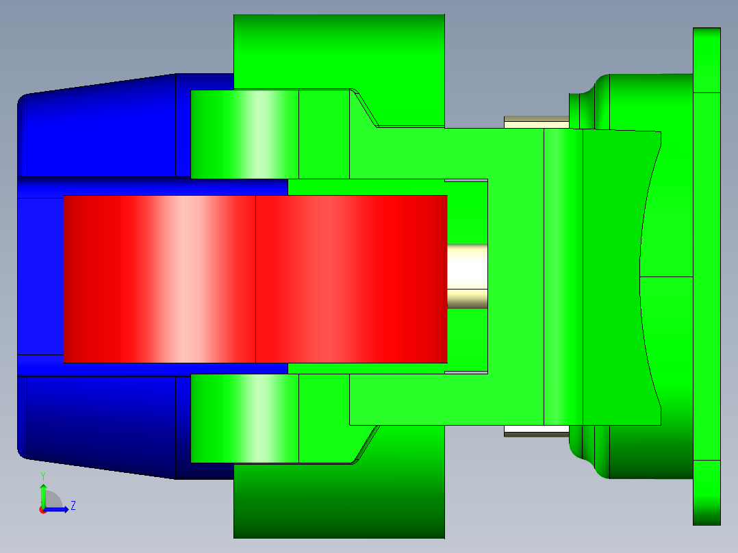 一体式脚轮 福马脚轮3D模型左视图