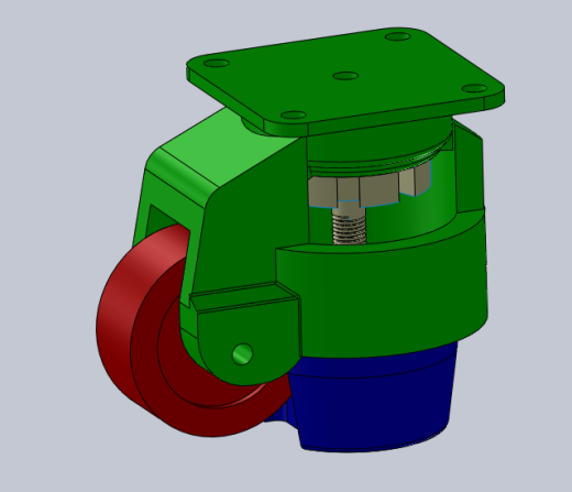 一体式脚轮 福马脚轮3D模型缩略图