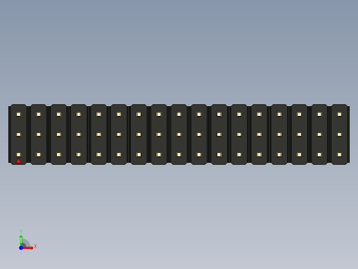 彩色公头100mil（2.54mm）系列-DS1021_black_3x17p_100mil_Type1_rev1.0前视缩略图