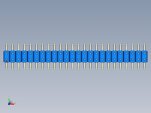彩色公排针 100mil 2.54mm 系列-DS1022_blue_48p_100mil_TypeSMT_rev1.0前视缩略图