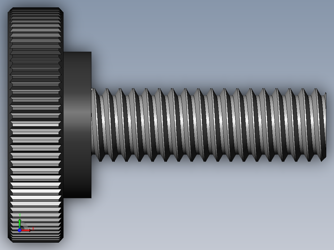 滚花旋钮-Knurled Knob 0.312x1.000x1.000.SLDPRT前视图