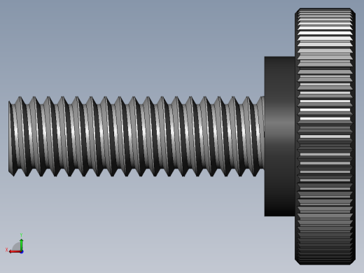 滚花旋钮-Knurled Knob 0.312x1.000x1.000.SLDPRT后视缩略图
