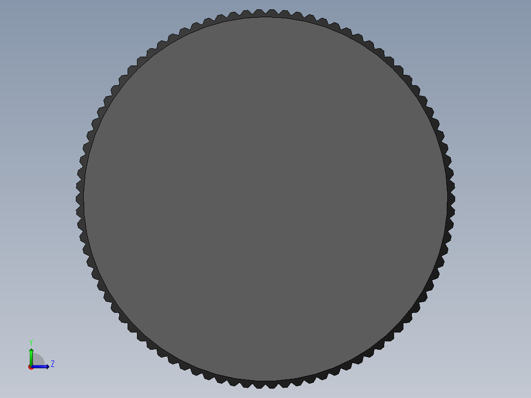 滚花旋钮-Knurled Knob 0.312x1.000x1.000.SLDPRT左视图