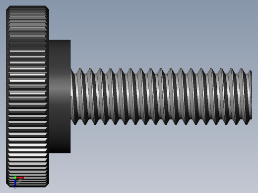 滚花旋钮-Knurled Knob 0.312x1.000x1.000.SLDPRT俯视缩略图
