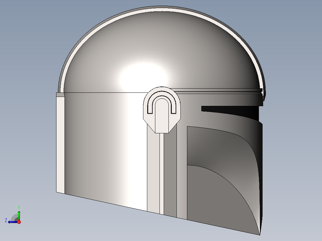 幻想的头盔右视图