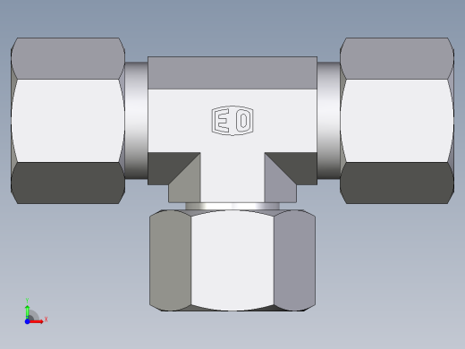 卡套式工业通用硬管接头EO_Swivel_nut_branch_tee_ET10ZS71前视缩略图