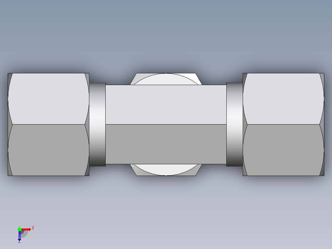 卡套式工业通用硬管接头EO_Swivel_nut_branch_tee_ET10ZS71俯视图