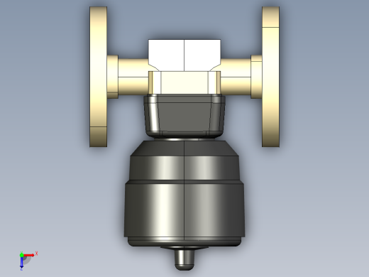 9DKOMCP DA 气动隔膜阀双作用，固定法兰钻孔PN10 16。面对面根据EN 558-1 PP-H俯视缩略图
