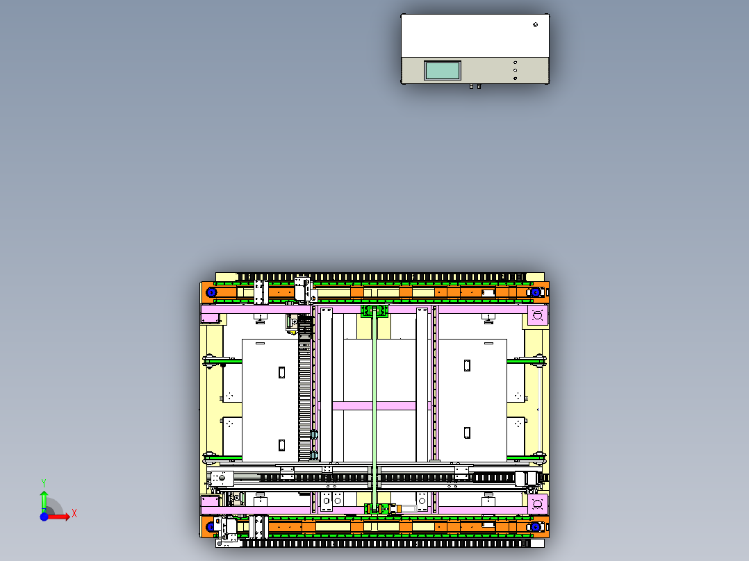 全自动太阳能修边机三维前视图
