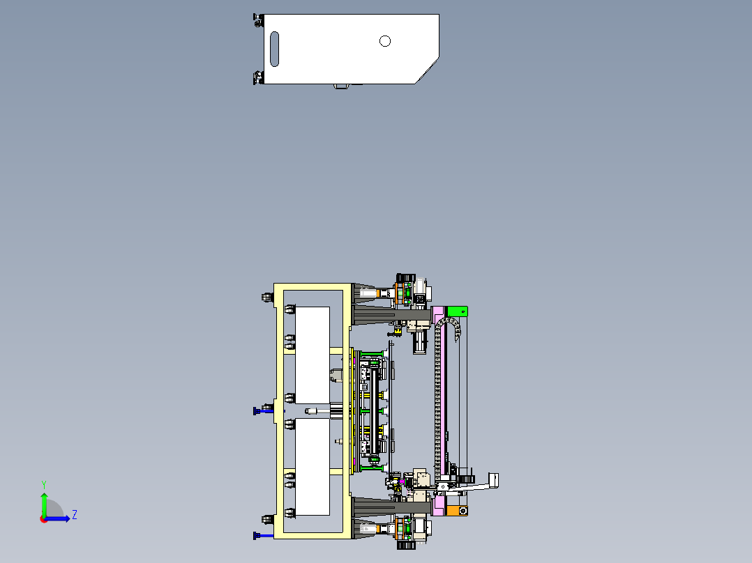 全自动太阳能修边机三维左视图