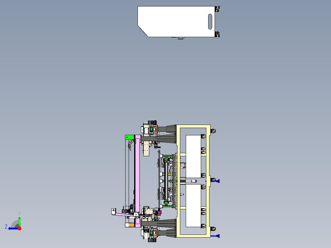 全自动太阳能修边机三维右视图