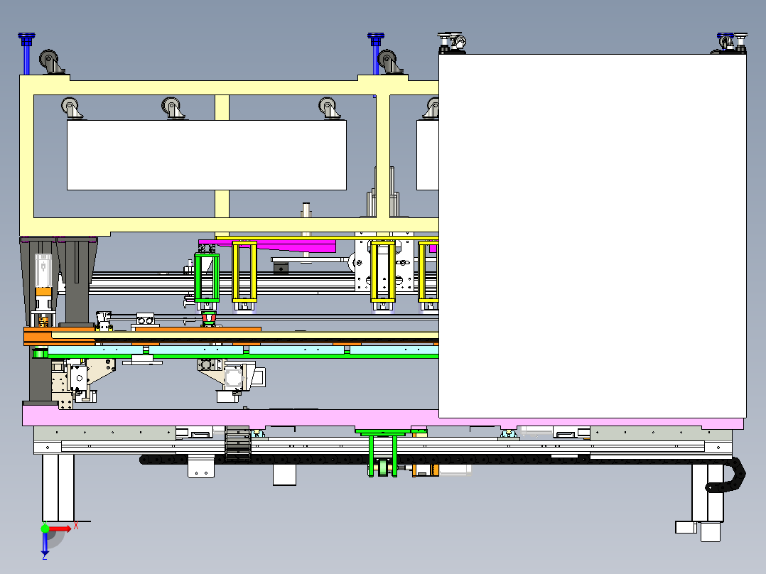 全自动太阳能修边机三维俯视图