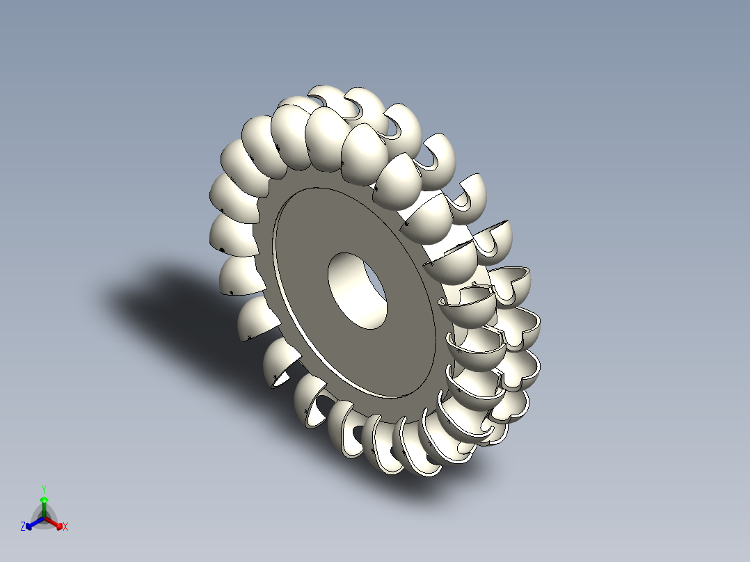 冲击式水斗轮正等轴测图