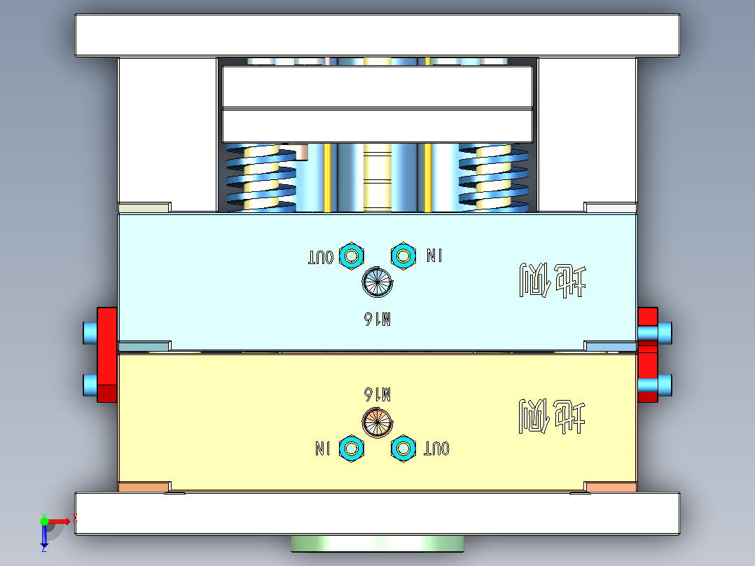 游戏手柄盖注射模具俯视图