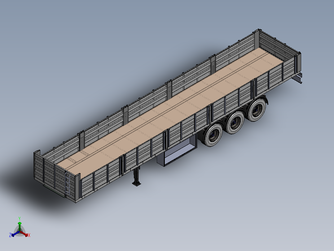 3轴大负载卡车车斗车体