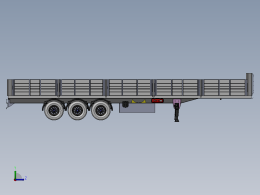 3轴大负载卡车车斗车体左视缩略图