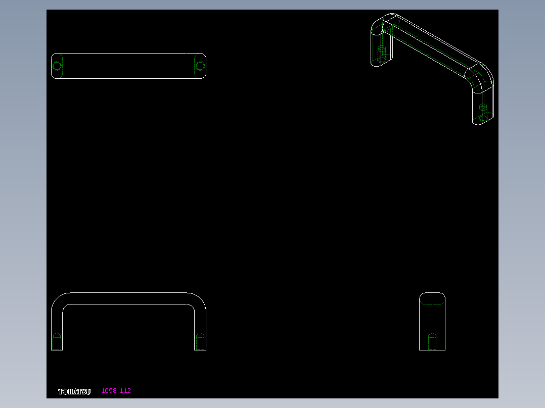 取手(不銹鋼)1098-2D多系列多零件图纸模型