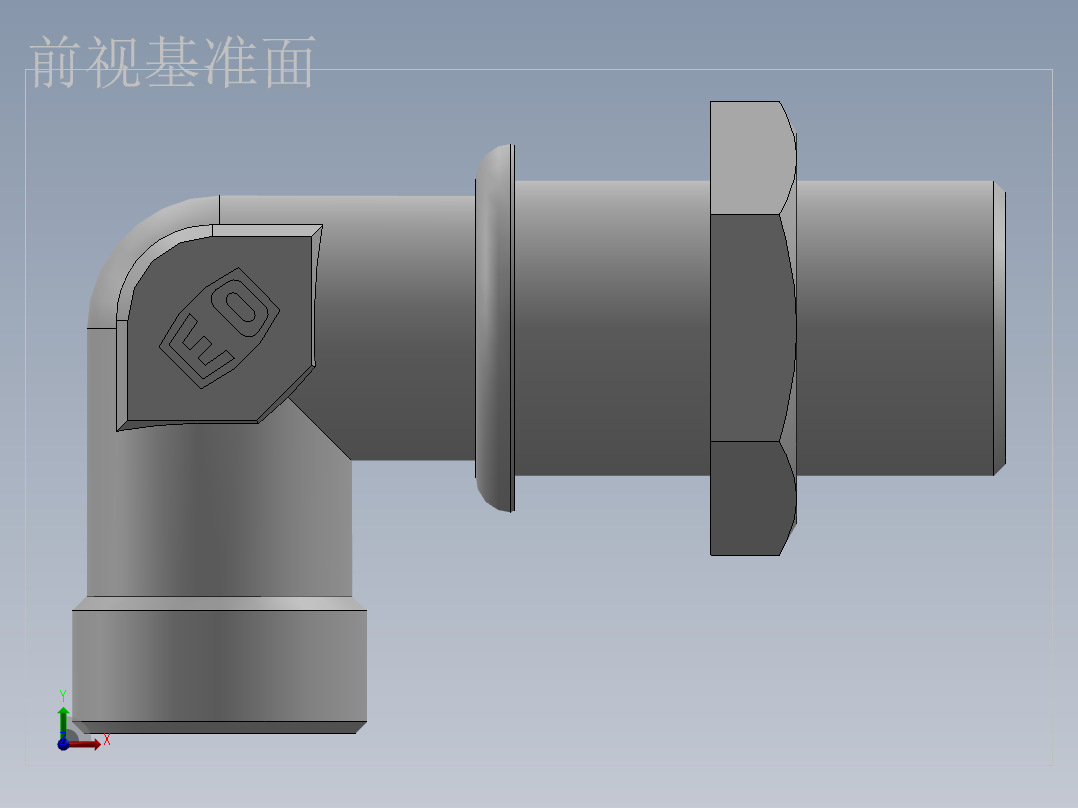 直角过板接头、6D9-24LN前视图