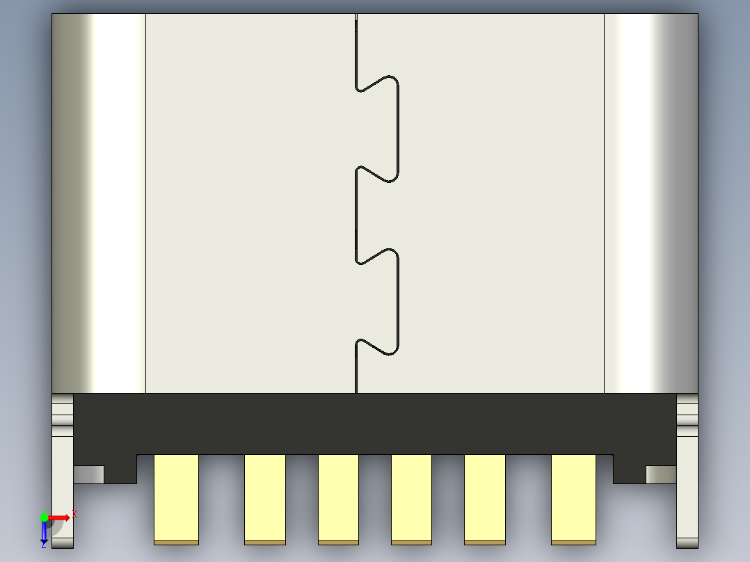 USB C（类型-C-31-D-08A）俯视图