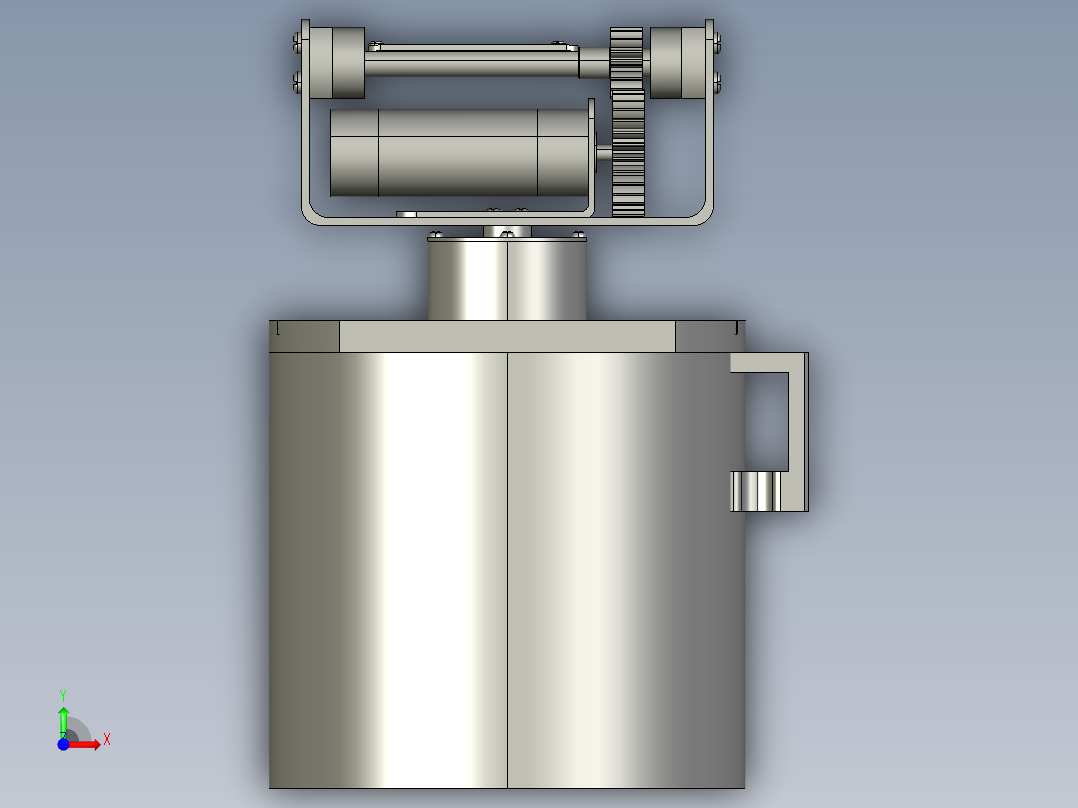 铝合金材质舵机云台支架前视图