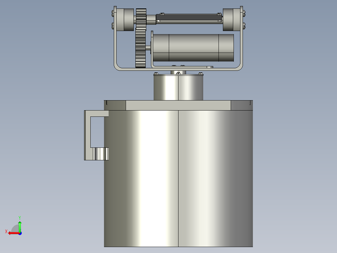 铝合金材质舵机云台支架后视图