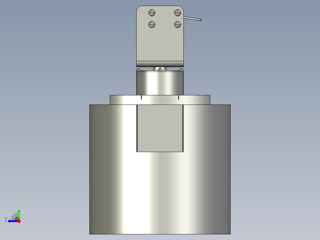 铝合金材质舵机云台支架右视图