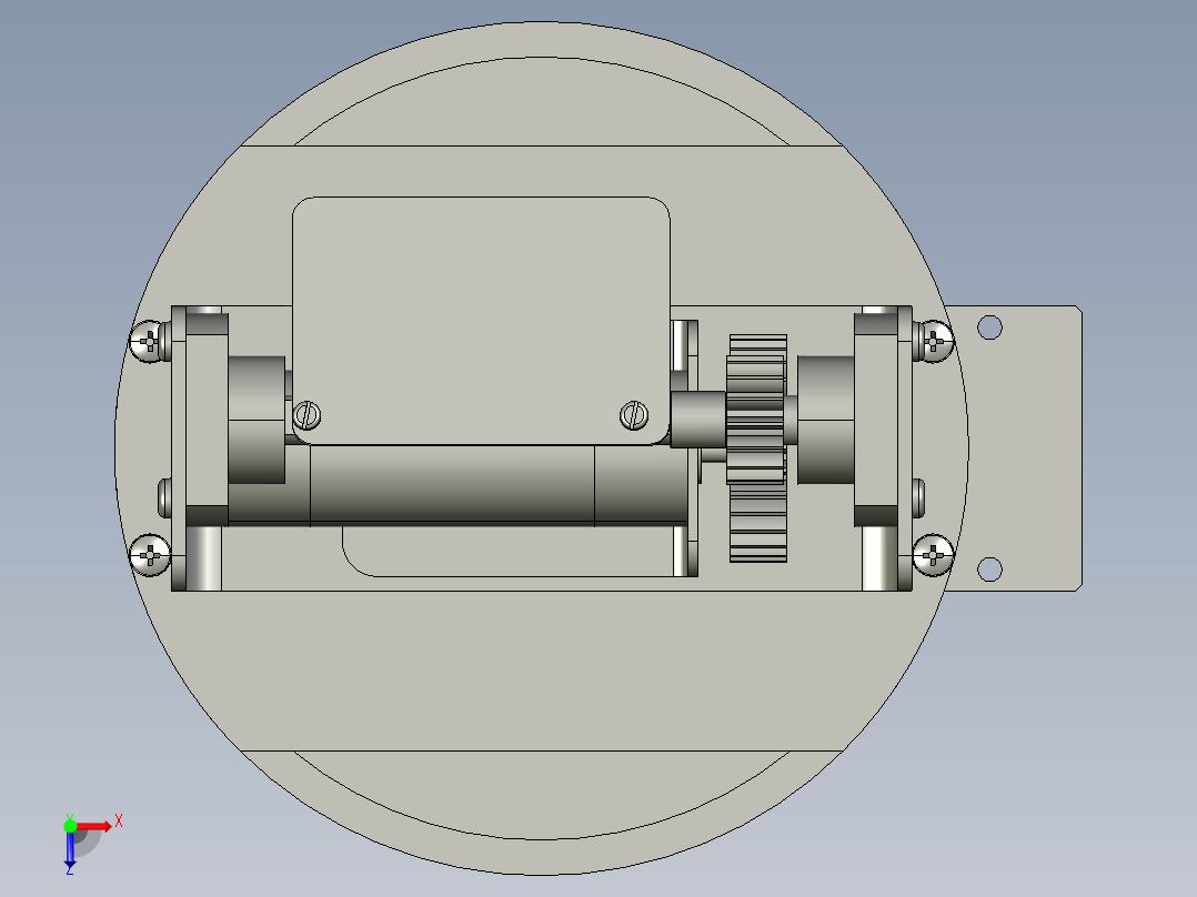 铝合金材质舵机云台支架俯视图