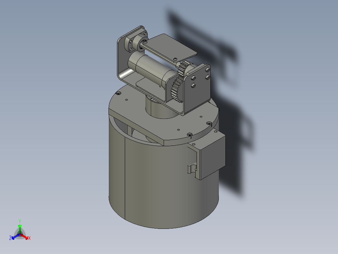铝合金材质舵机云台支架正等轴测图