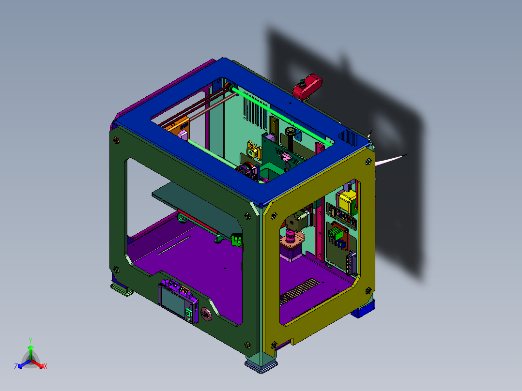 大尺寸金属结构高速3D打印机主视图