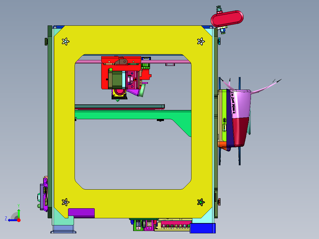 大尺寸金属结构高速3D打印机右视图