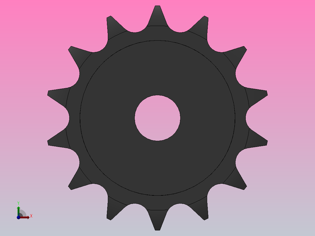 直孔链轮10B型_14-10B-2后视图